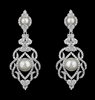 Crystal and Pearl Chandelier Earrings