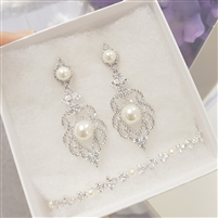 CZ Chandelier Earrings and Bracelet