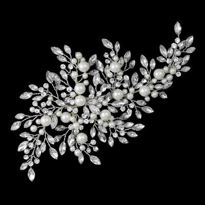 Pearl and CZ Hair Comb