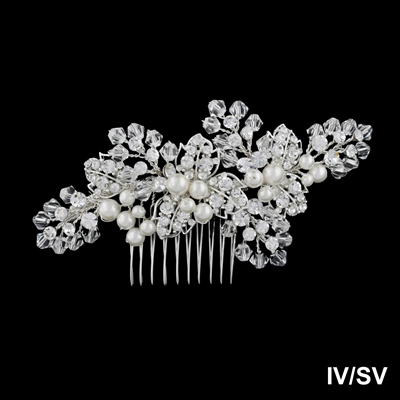 Crystal and Pearl Comb