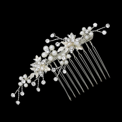Petite Pearl and Crystal Comb