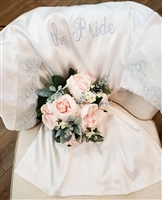 The Bride Satin Robe with Lace