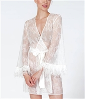Lace and Ostrich Feather Cover Up