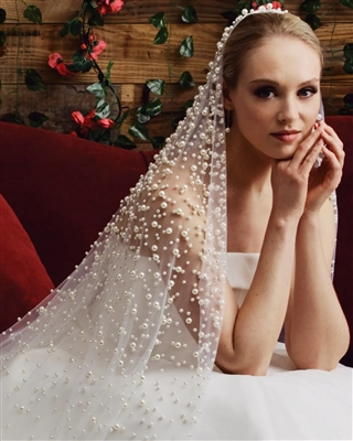 Pearl Studded Royal Cathedral Veil
