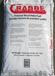 CRABBE 100% SOFTWOOD PREMIUM WOOD PELLETS, 8,500 BTU, 40LB BAGS