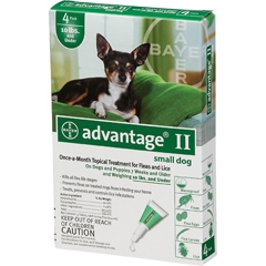 ADVANTAGE II FLEA CONTROL SMALL DOG 4PK