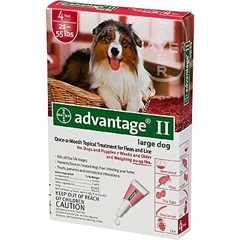 ADVANTAGE II FLEA CONTROL DOG 21-55LB 4PK