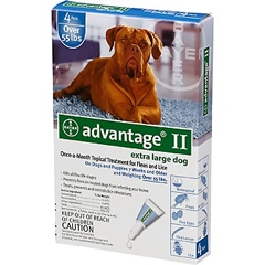 ADVANTAGE II FLEA CONTROL DOG 55LB+ 4PK