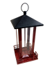 RED METAL BIRD FEEDER