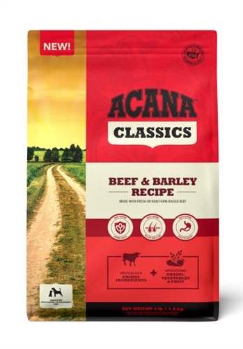 Acana Classics Dry Dog Food, Beef & Barley, 4lb