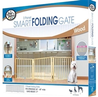 Four Paws 3 Panel Smart Folding Gate, Free Standing, 30-64 Inch