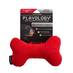 PLAYOLOGY BEEF SCENTED PLUSH BONE MED