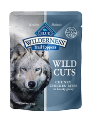 BLUE BUFFALO WILDERNESS WILD CUTS TRAIL TOPPERS CHUNKY CHICKEN BITES 3OZ - CASE OF 24