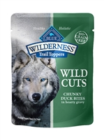 BLUE BUFFALO WILDERNESS WILD CUTS TRAIL TOPPERS CHUNKY DUCK BITES 3OZ - CASE OF 24