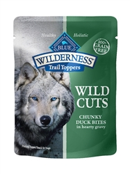 BLUE BUFFALO WILDERNESS WILD CUTS TRAIL TOPPERS CHUNKY DUCK BITES 3OZ - CASE OF 24