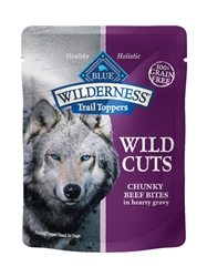 BLUE BUFFALO WILDERNESS WILD CUTS TRAIL TOPPERS CHUNKY BEEF BITES 3OZ - CASE OF 24