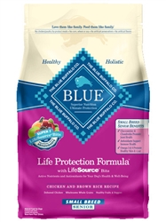 BLUE BUFFALO LIFE PROTECTION CHICKEN & BROWN RICE RECIPE FOR SMALL BREED SENIOR DOGS 15LB