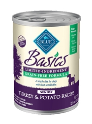 BLUE BUFFALO BASICS GRAIN FREE TURKEY & POTATO RECIPE SENIOR DOG 12.5OZ - CASE OF 12