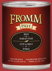 FROMM BEEF AND BARLEY PATE 12 OZ CAN