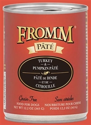 FROMM GRAIN FREE TURKEY AND PUMPKIN PATE 12 OZ CAN