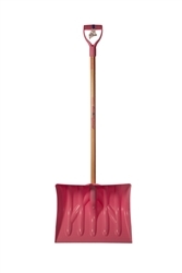 Mt Waldo 18" Snow Shovel/Pusher D-grip, Fiberglass Shaft, Pink