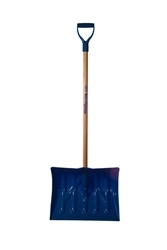 Mt Waldo 18" Snow Shovel/Pusher D-grip,Ash Shaft, Blue