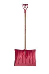 Mt Waldo 18" Snow Shovel/Pusher D-grip,Ash Shaft, Pink
