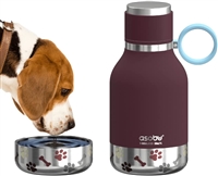 ASOBU DOG BOWL WATER BOTTLE BURGUNDY 32OZ