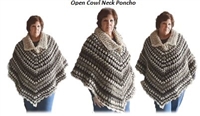 Open Cowl Neck Poncho - Crochet