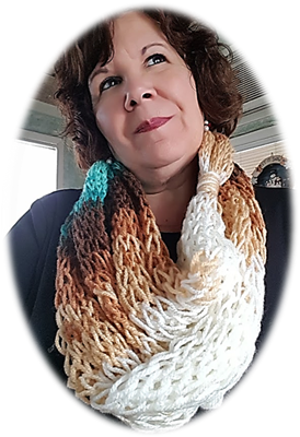 Infinity Scarf - Browns, Turquoise, Cream