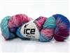 7102 Hand Dyed Sock Yarn  -  Turquoise Shades Pink Shades Blue