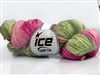 7104 Hand Dyed Sock Yarn  -  Pink Shades Green Shades