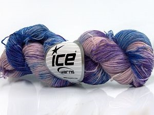 7105 Hand Dyed Sock Yarn  -  Purple Pink Lilac Blue