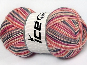 7304 Magic Sock Yarn  -     Salmon Pink Shades Grey