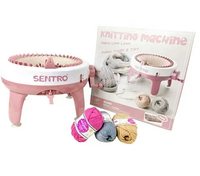 40 Needle SENTRO Circular Knitting Machine. Used for making Scarves, Hats, Tubes and Flat Panels with a multitude of possibilities.