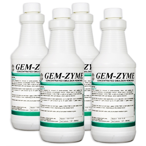 Gem-Zyme Super Concentrate Emulsion Remover - Quart Case