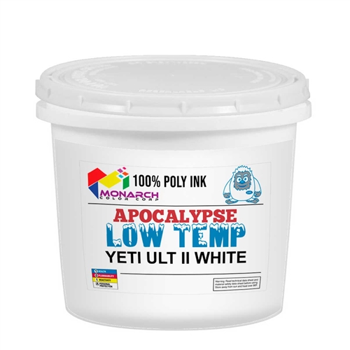 Monarch Ultra Low Temp 100% Poly Plastisol Ink - ULT II Yeti White