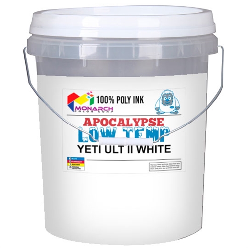 Monarch Ultra Low Temp 100% Poly Plastisol Ink - ULT II Yeti White