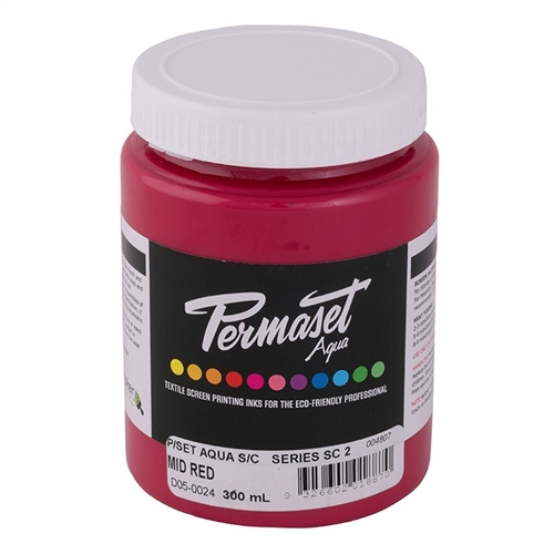 Permaset Aqua Supercover Ink - Mid Red - 300ml