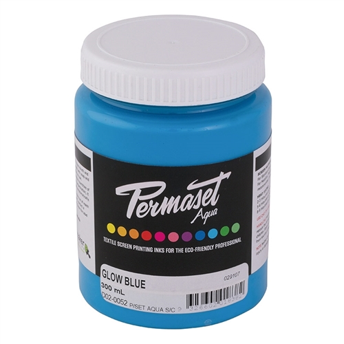 Permaset Aqua Supercover Ink - Glow Blue - 300ml