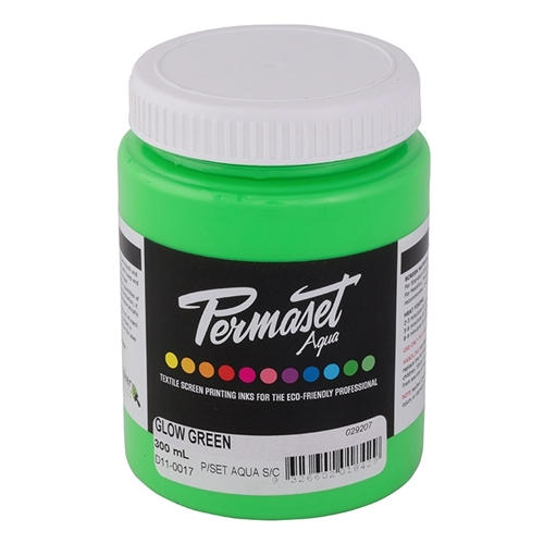 Permaset Aqua Supercover Ink - Glow Green - 300ml