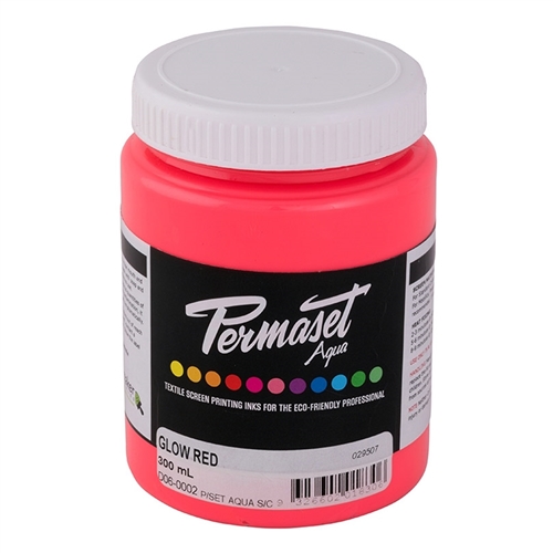 Permaset Aqua Supercover Ink - Glow Red - 300ml