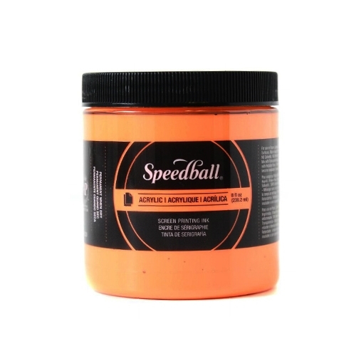 Speedball Permanent Acrylic Ink - Fluorescent Orange - 8 oz.