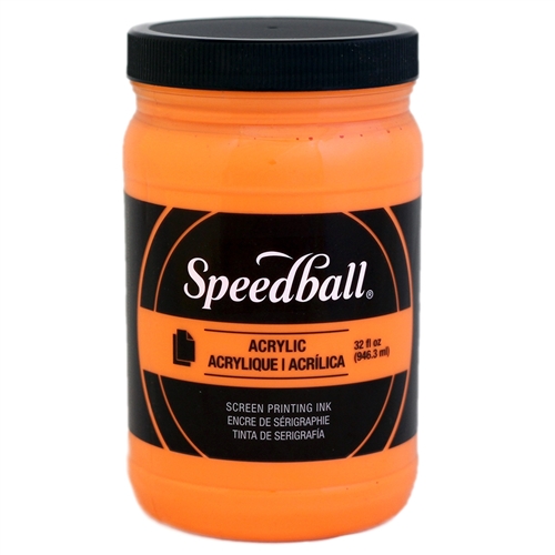 Speedball Acrylic Ink - Fluorescent Orange - 32 oz.