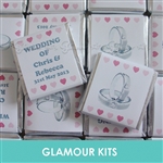 50 PERSONALISED MINT CHOCOLATE FAVOURS DIAMOND RINGS