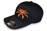 Spyder Logo FlexFit Ball Cap - Black/Orange - Large/X-Large