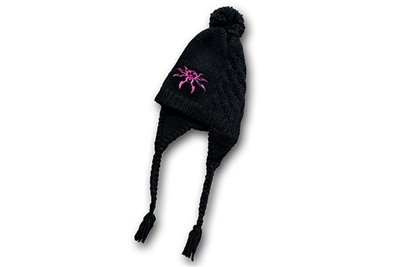 Spyder Logo Cable Beanie - Pink on Black