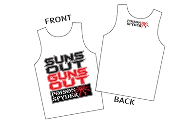 "Suns Out Guns Out" White Tank Top - Men - Medium