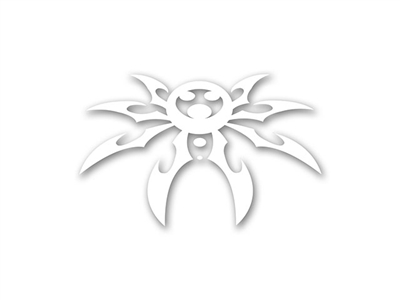 Medium Spyder Decal 6" X 9" - White