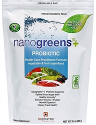 BioPharma Scientific - Nanogreens 10 + Probiotic Strawberry - 10.6 oz